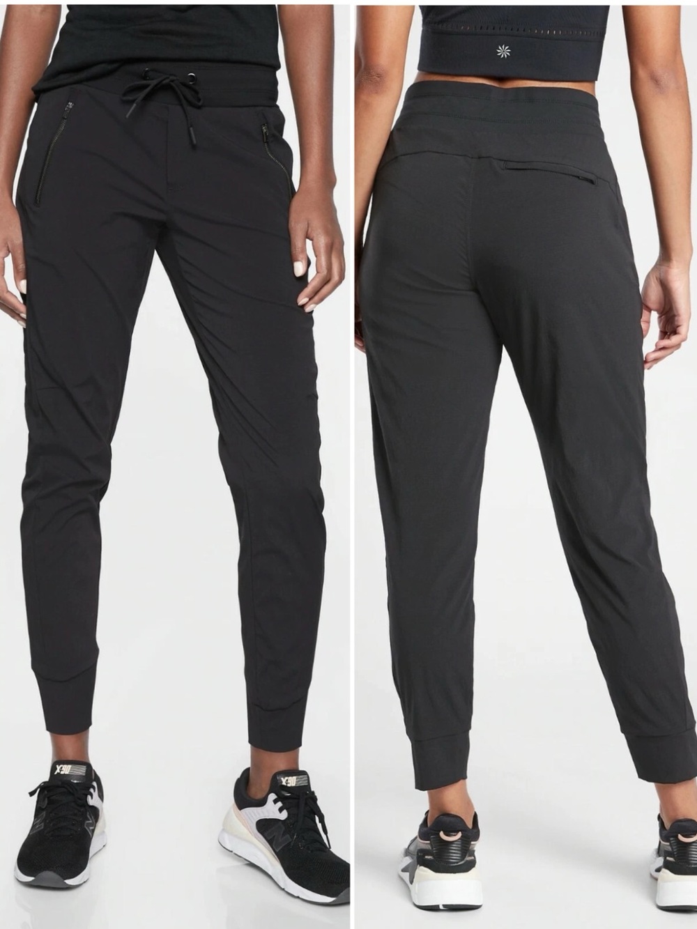 Athleta Trekkie North Jogger Pants Size 6 Black Ripstop Hiking Outdoor